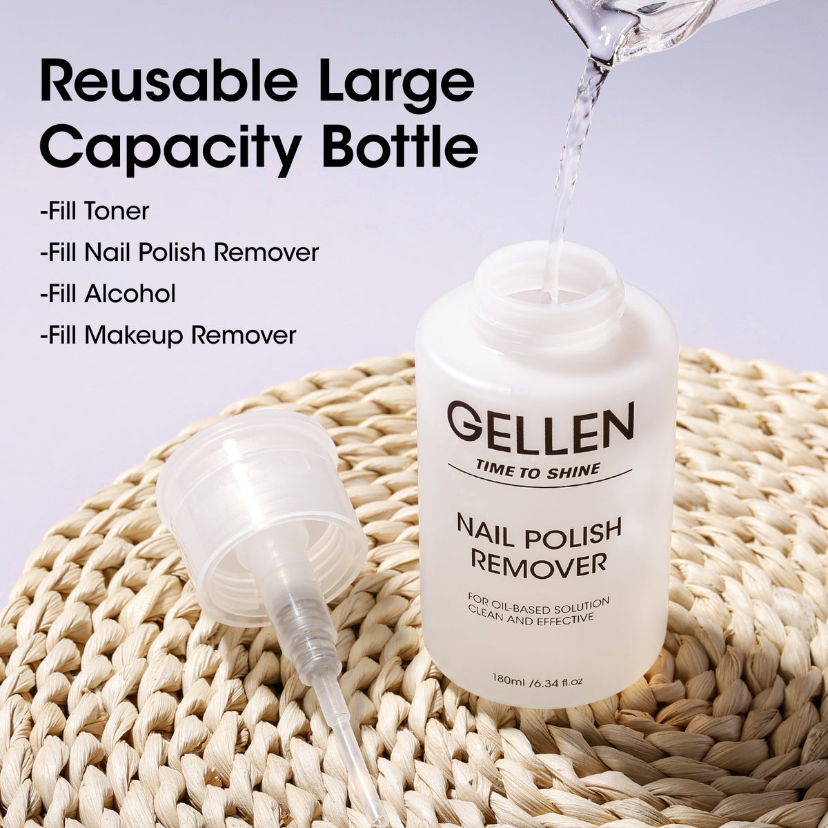 Gellen Nail Polish Remover with Pump, 180ml