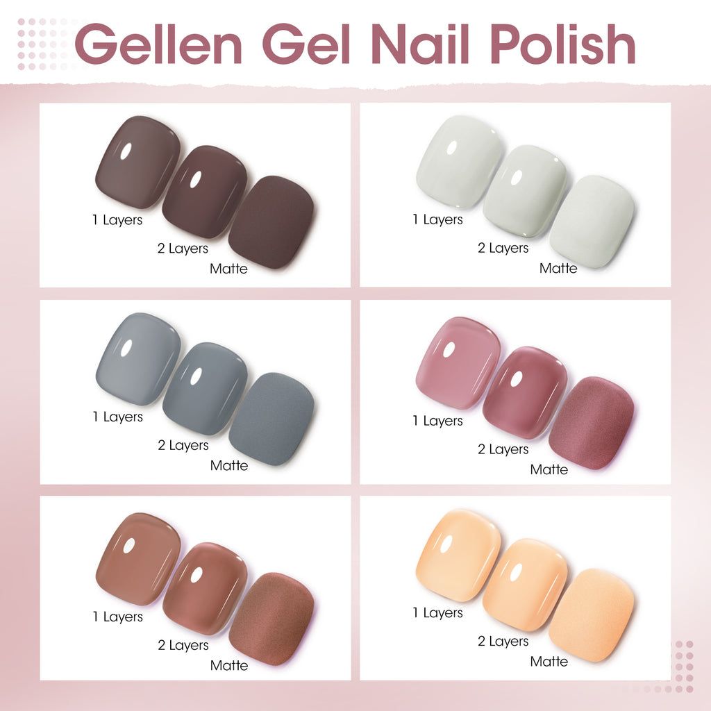 Moody Elegance 6 Colors Gel Nail Polish Set 8ml