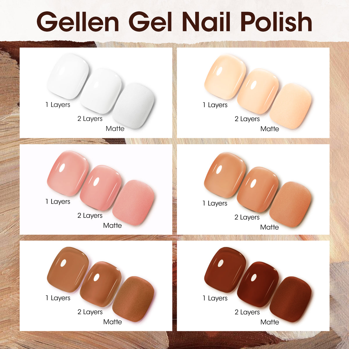 Warm Embrace 6 Colors Gel Nail Polish Set 8ml