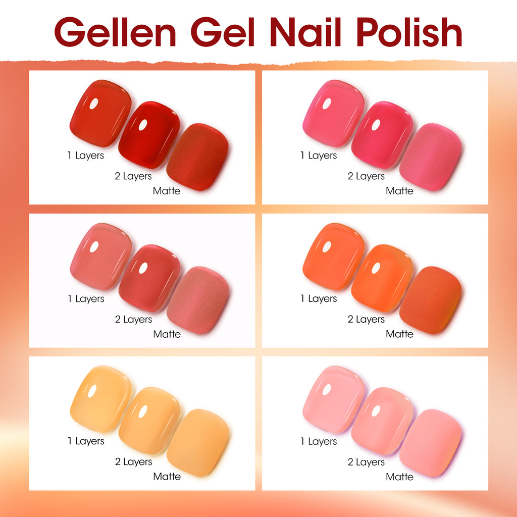 Tropical Sunrise 6 Colors Gel Nail Polish Set 8ml