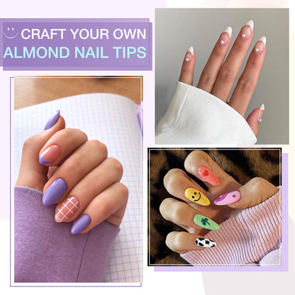 Gellen Almond Nail Tips and Glue Kit 240Pcs