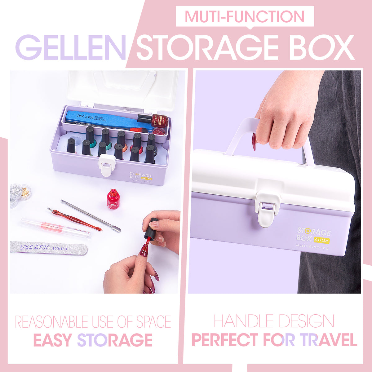 Gel Nail Polish Starter Kit Storage Box 10 Colors