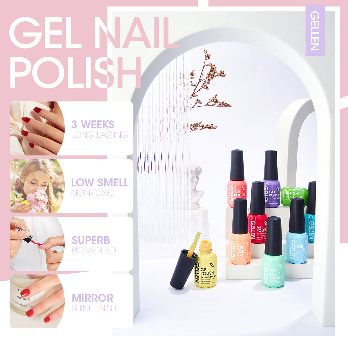 Gel Nail Polish Starter Kit Storage Box 10 Colors