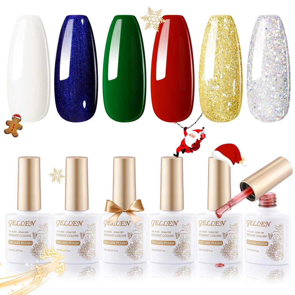 Winter Bliss 6 Colors Gel Nail Polish Christmas Set 10ml