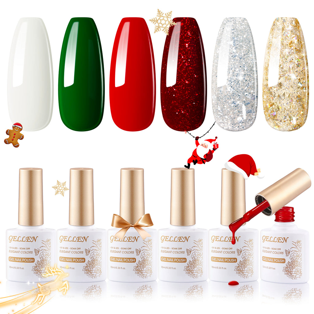 Jolly Tones 6 Colors Gel Nail Polish Christmas Set 10ml