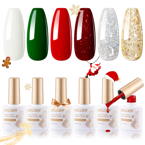 Jolly Tones 6 Colors Gel Nail Polish Christmas Set 10ml