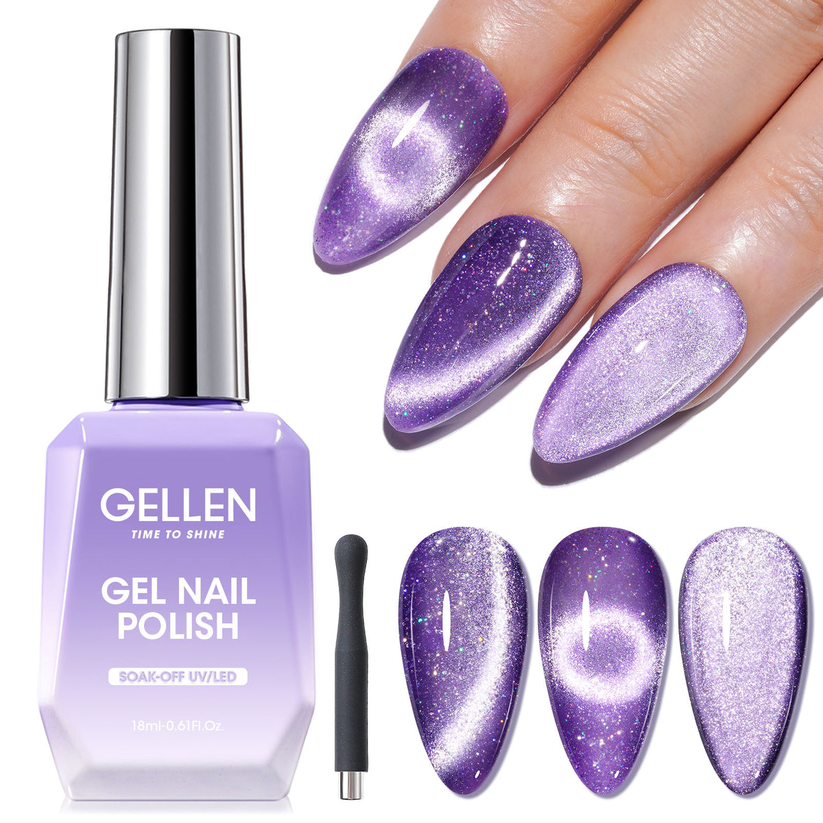 M138 Purple Cat Eye Gel Nail Polish 18ml