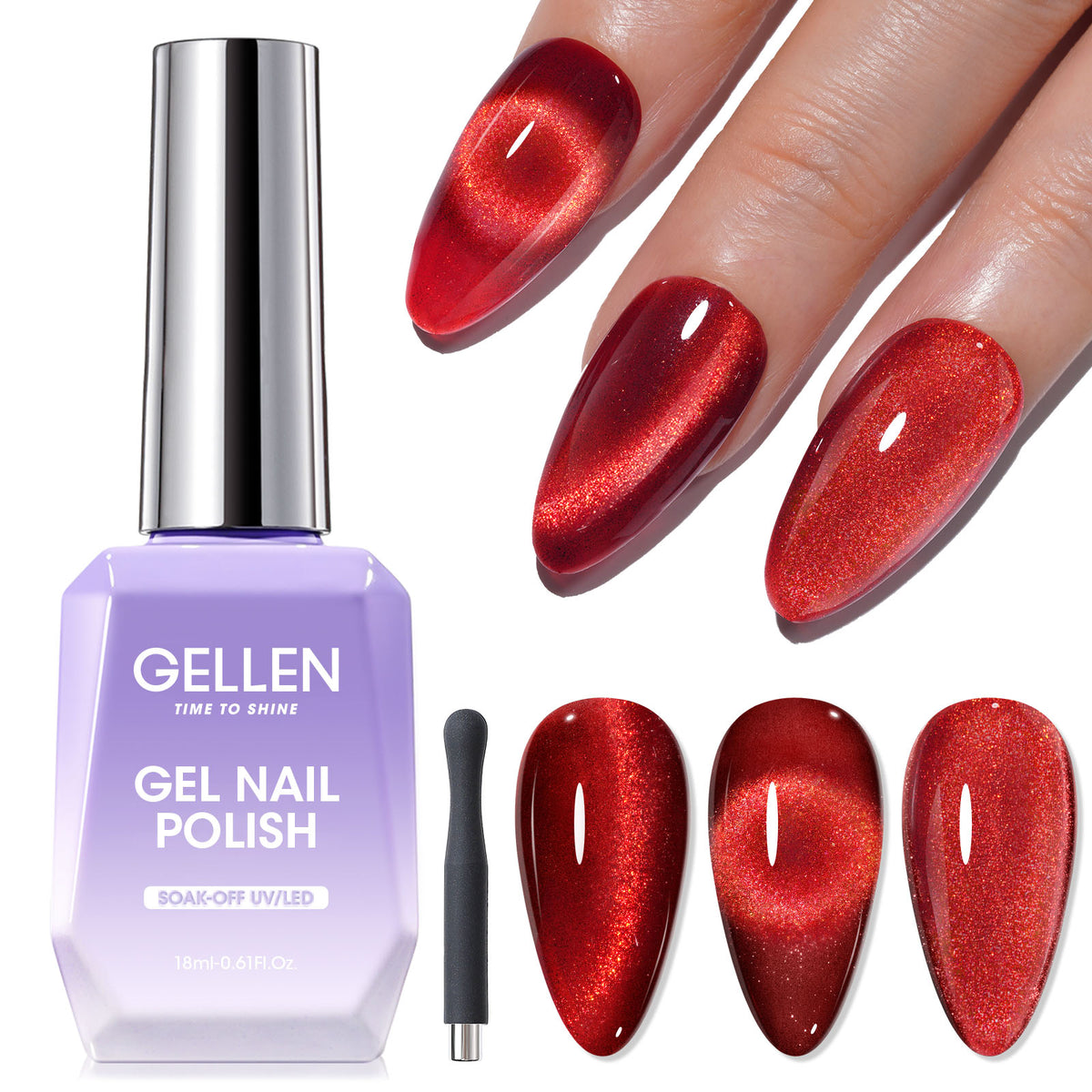 M505 Red Cat Eye Gel Polish 18ml