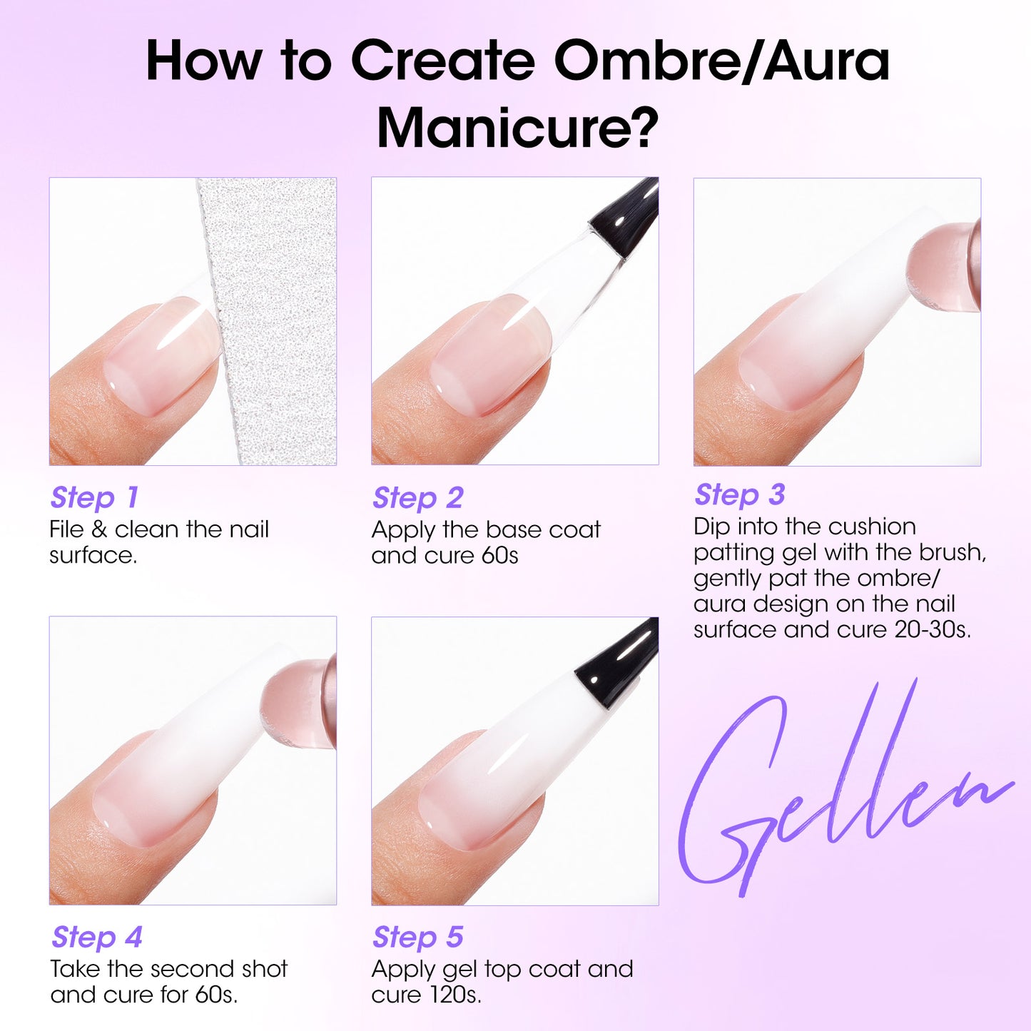 Gellen Cushion Ombre Gel Polish With Double-Head Silicone Pen