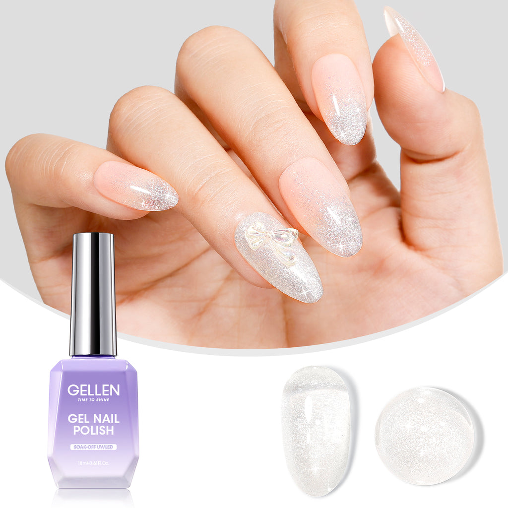 #810 Jelly Glitter White Gel Nail Polish 18ml
