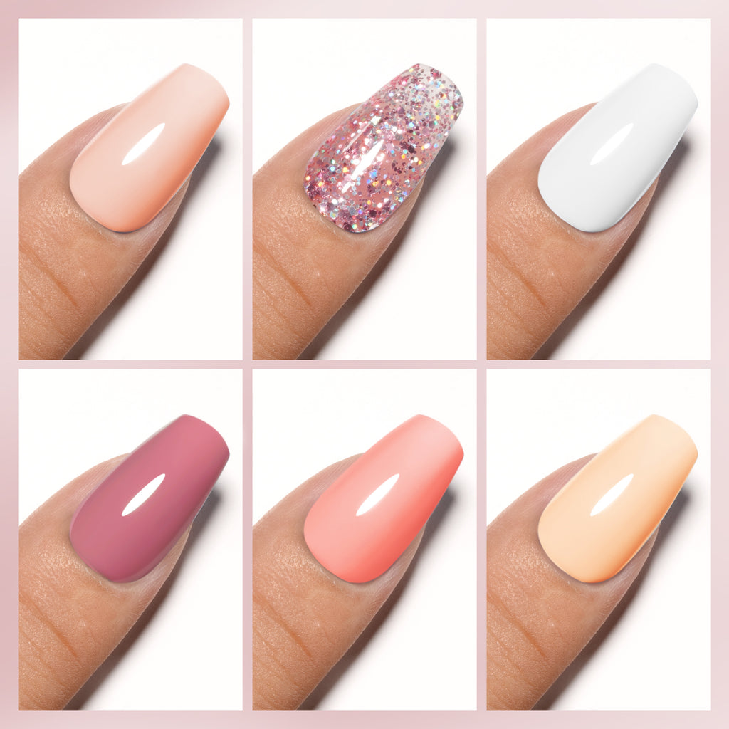 Peachy Dreams 6 Colors Gel Nail Polish Set 8ml