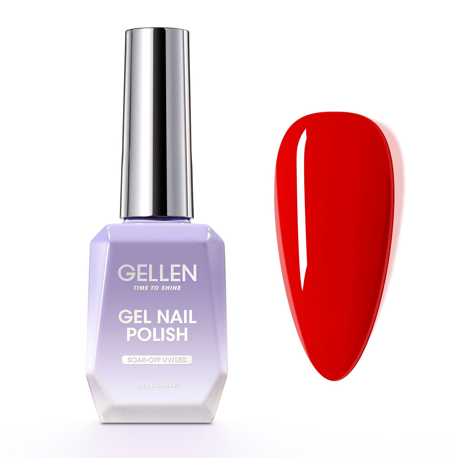 GELLEN Red Gel Nail Polish, 18ml Pure Red Colors Soak off UV Light – Gellen