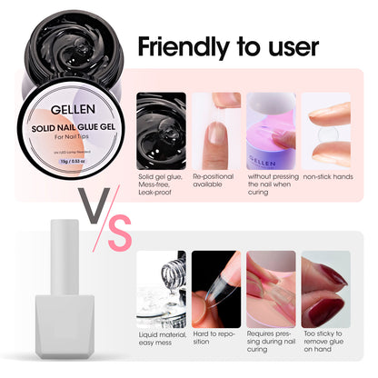 Solid Nail Glue Gel for Nail Tips