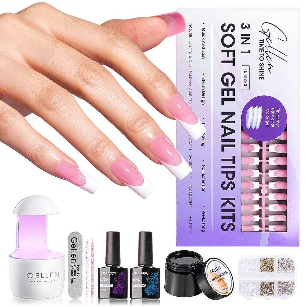 Gellen Pink Press on Nails Kit - French Tips Press on Nails 240pcs