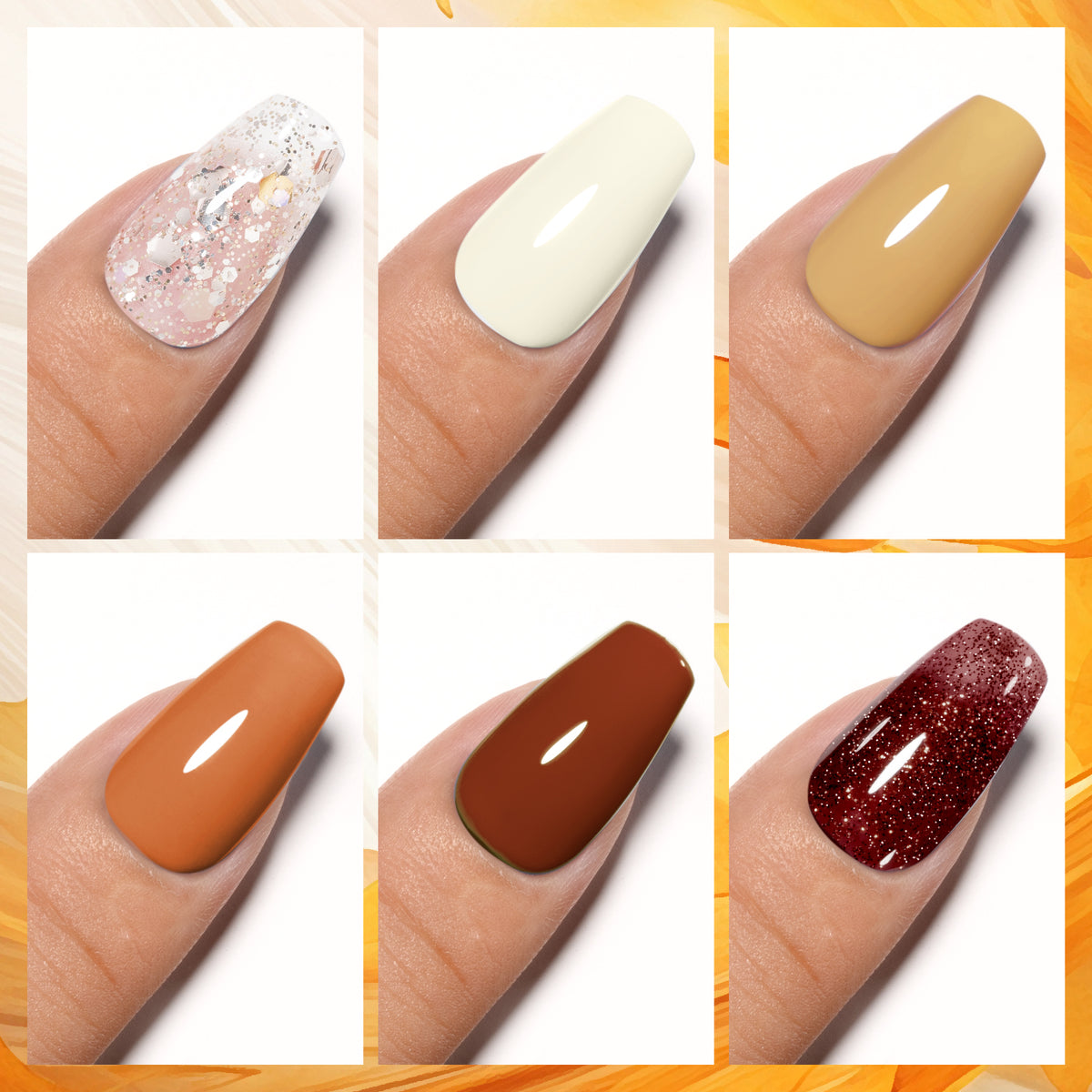 Golden Harvest 6 Colors Gel Nail Polish Set 8ml