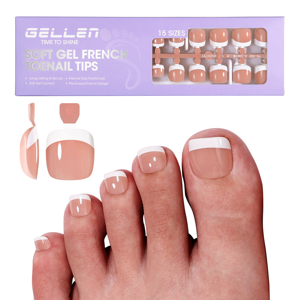 Toe Nail Tips French Press ons Brown 15 Sizes 240pcs