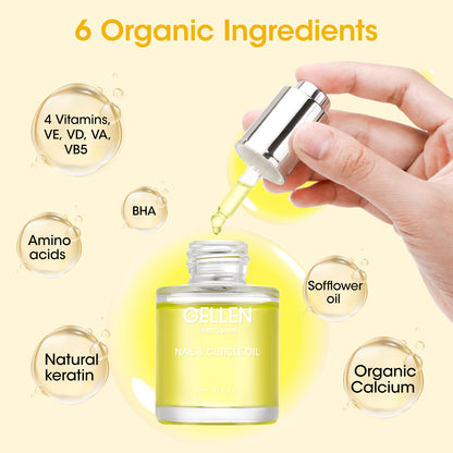 Gellen Cuticle Oil Nourishing Nails, Lemon Scent, 20ml