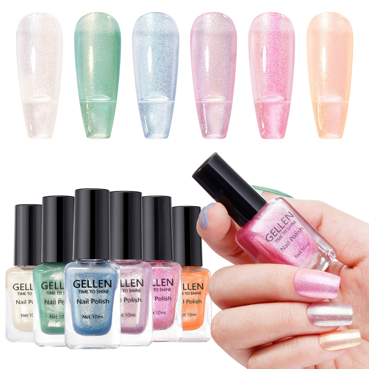 Sunlit Mirage 6 Colors Nail Polish Set