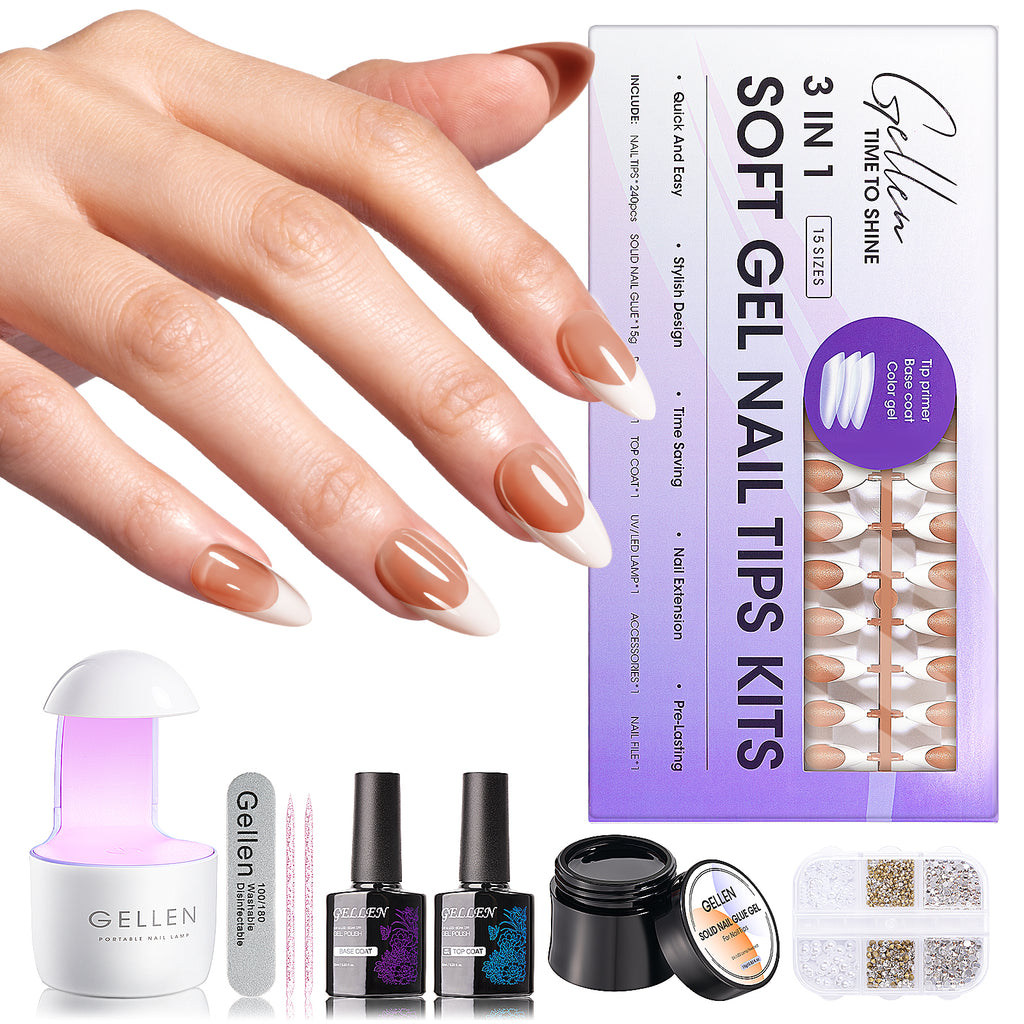 Gellen Pink Press on Nails Kit - French Tips Press on Nails 240pcs