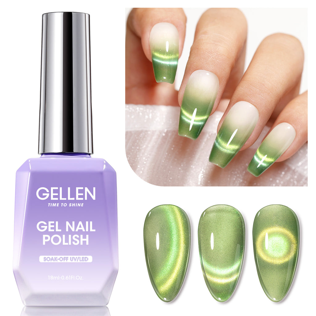 1018 Green Cat Eye Gel Nail Polish 18ml