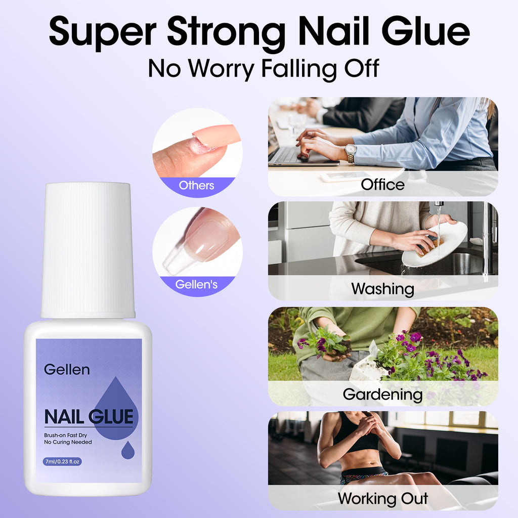 Brush On Nail Glue for Press On Nails 7ml