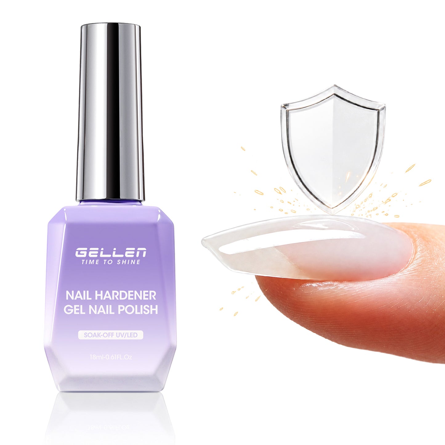 GELLEN 2 In 1 Nail Hardener Base Coat Gel Polish, 300% Harder, HEMA Free