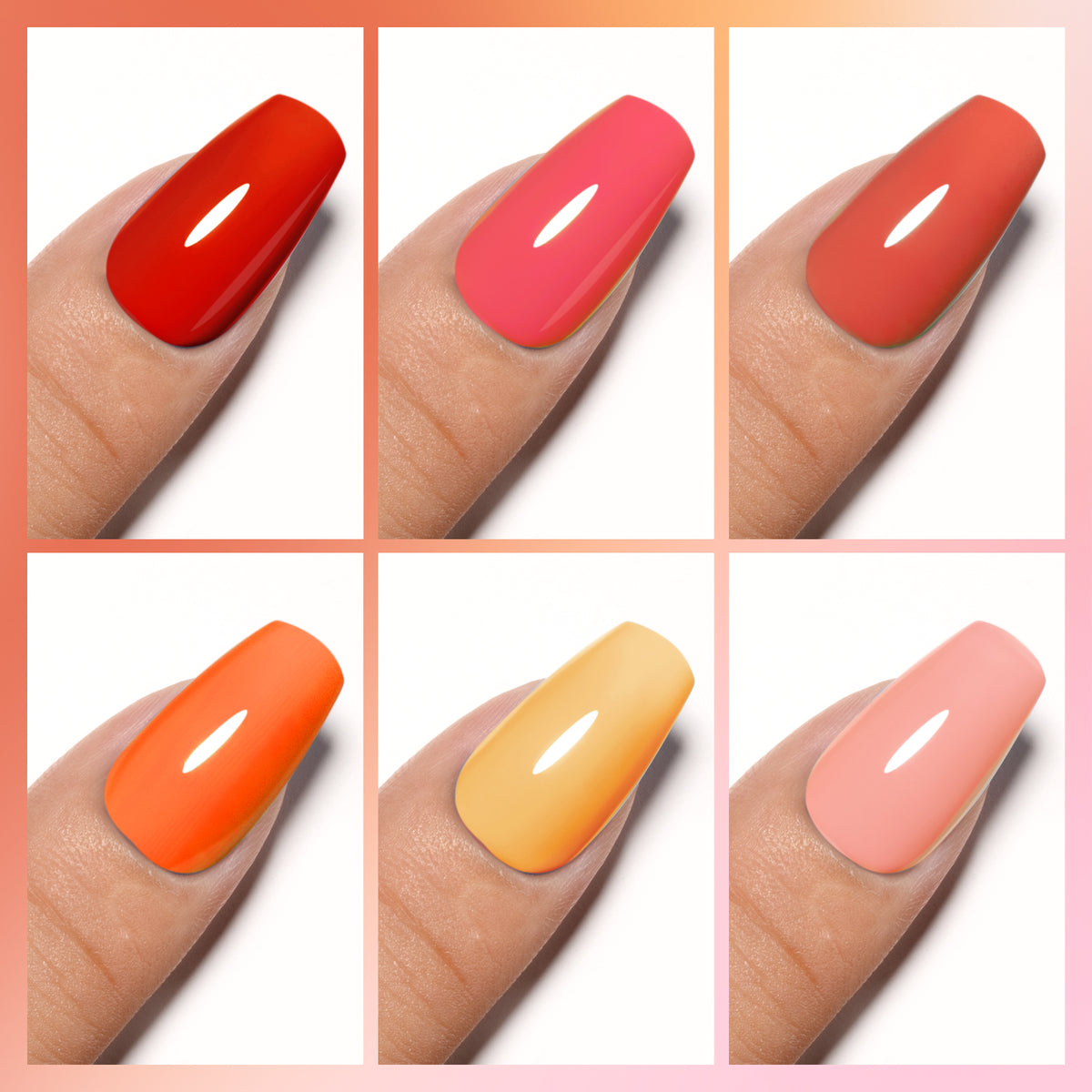 Tropical Sunrise 6 Colors Gel Nail Polish Set 8ml