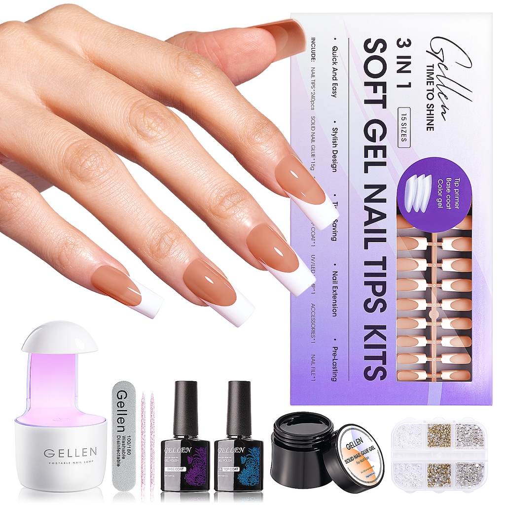 Gellen Pink Press on Nails Kit - French Tips Press on Nails 240pcs