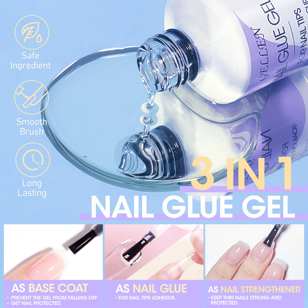 Gellen Almond Nail Tips and Glue Kit 240Pcs