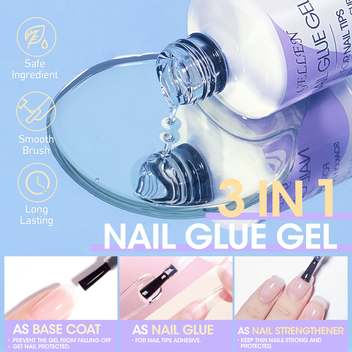 Gellen Almond Nail Tips and Glue Kit 240Pcs