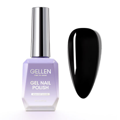 Gellen Black Gel Nail Polish #107, 18ml