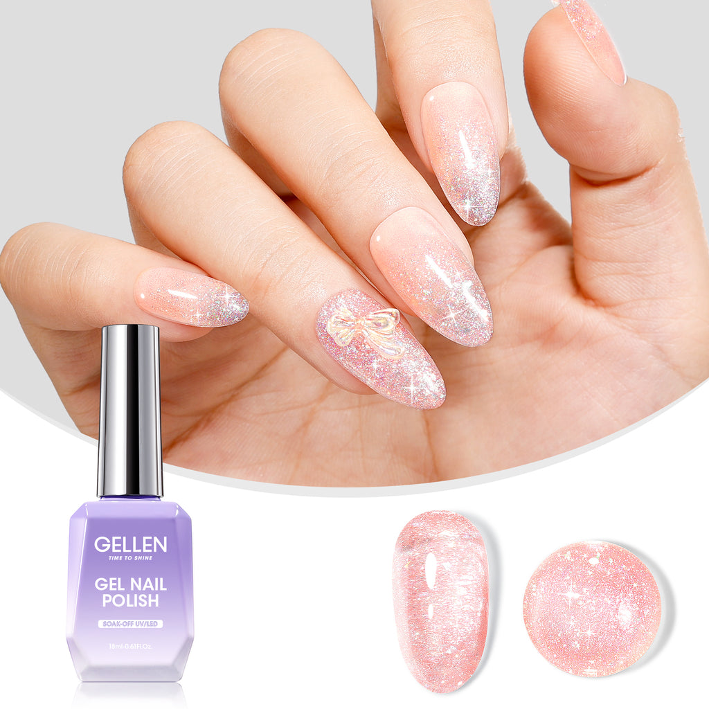 #287 Sheer Pink Glitter Gel Nail Polish 18ml
