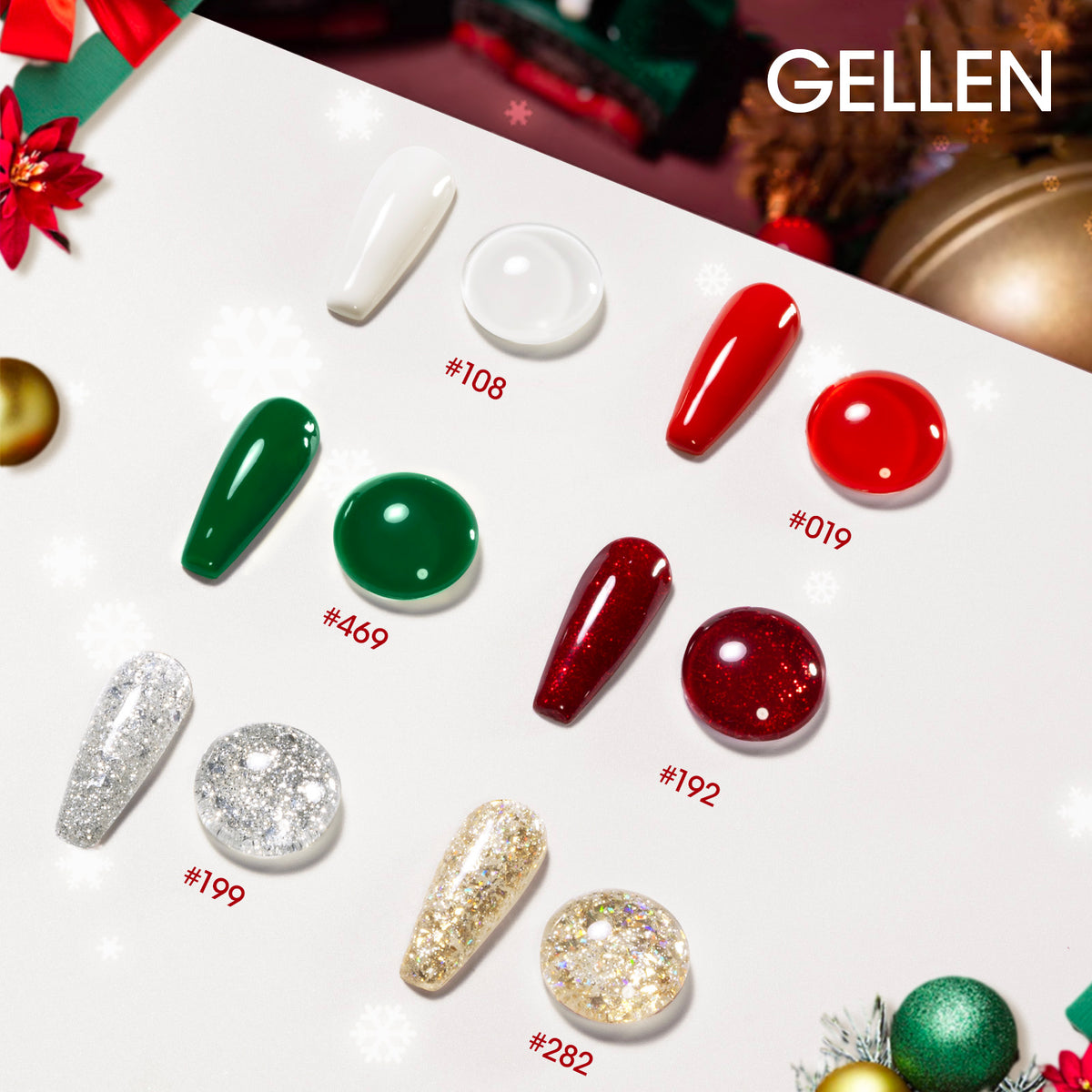 Jolly Tones 6 Colors Gel Nail Polish Christmas Set 10ml