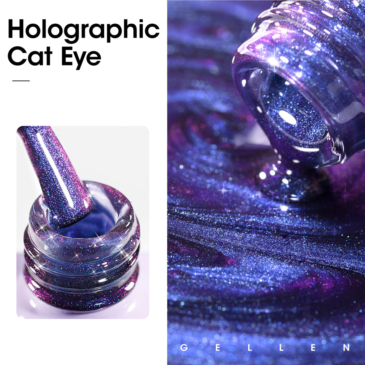 #897 Blue Purple Reflective Cat Eye Gel Nail Polish