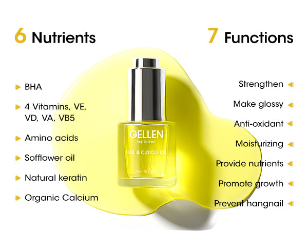 Gellen Cuticle Oil Nourishing Nails, Lemon Scent, 20ml