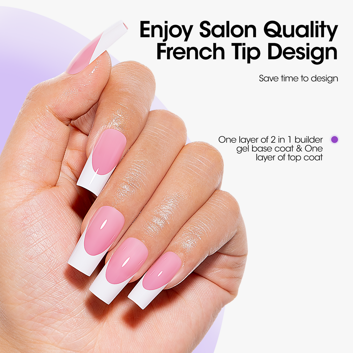 Gellen Pink Press on Nails Kit - French Tips Press on Nails 240pcs