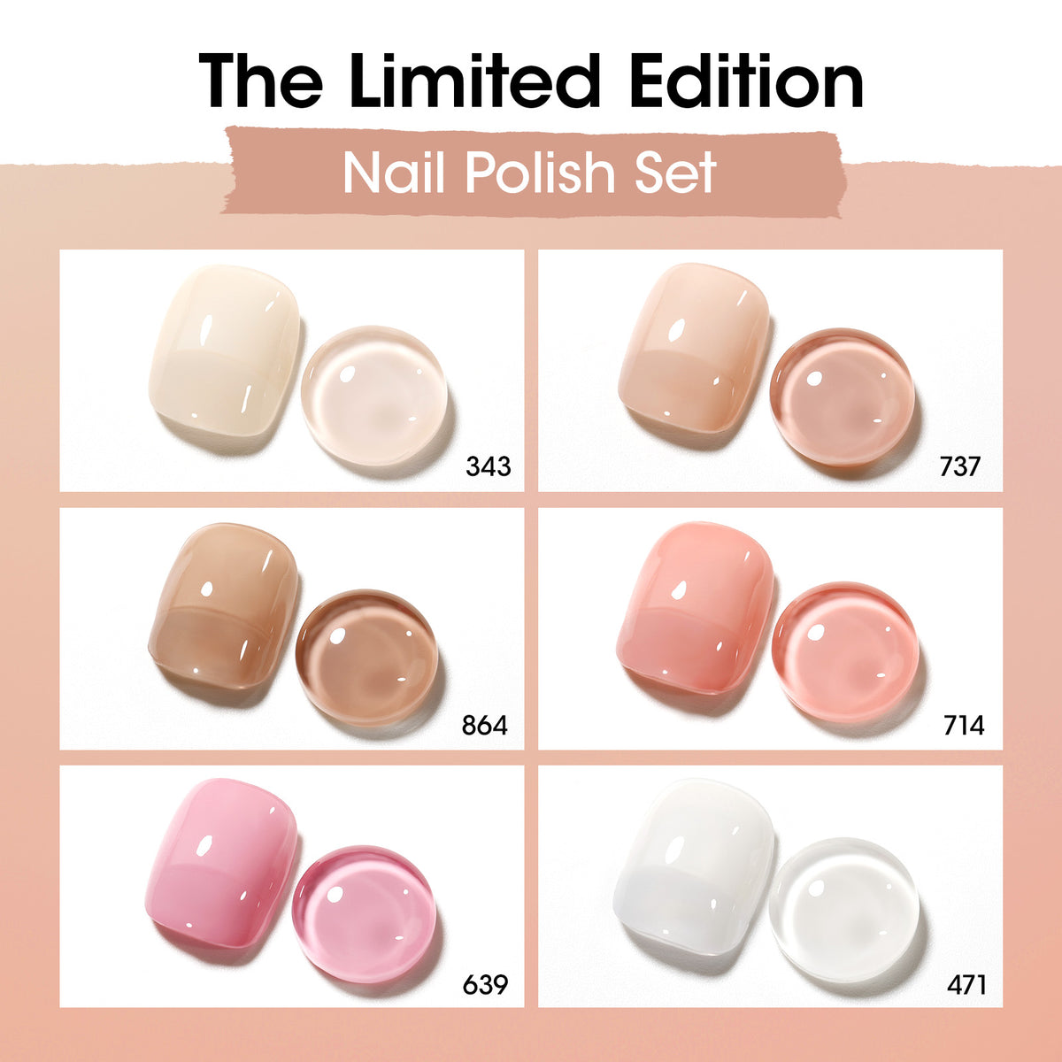 Silk Nude 6 Colors Nail Polish Set 10ml