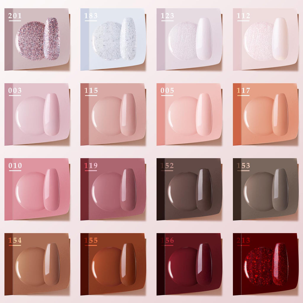 16 Colors Warm Gel Polish Set with Base & Top Coat