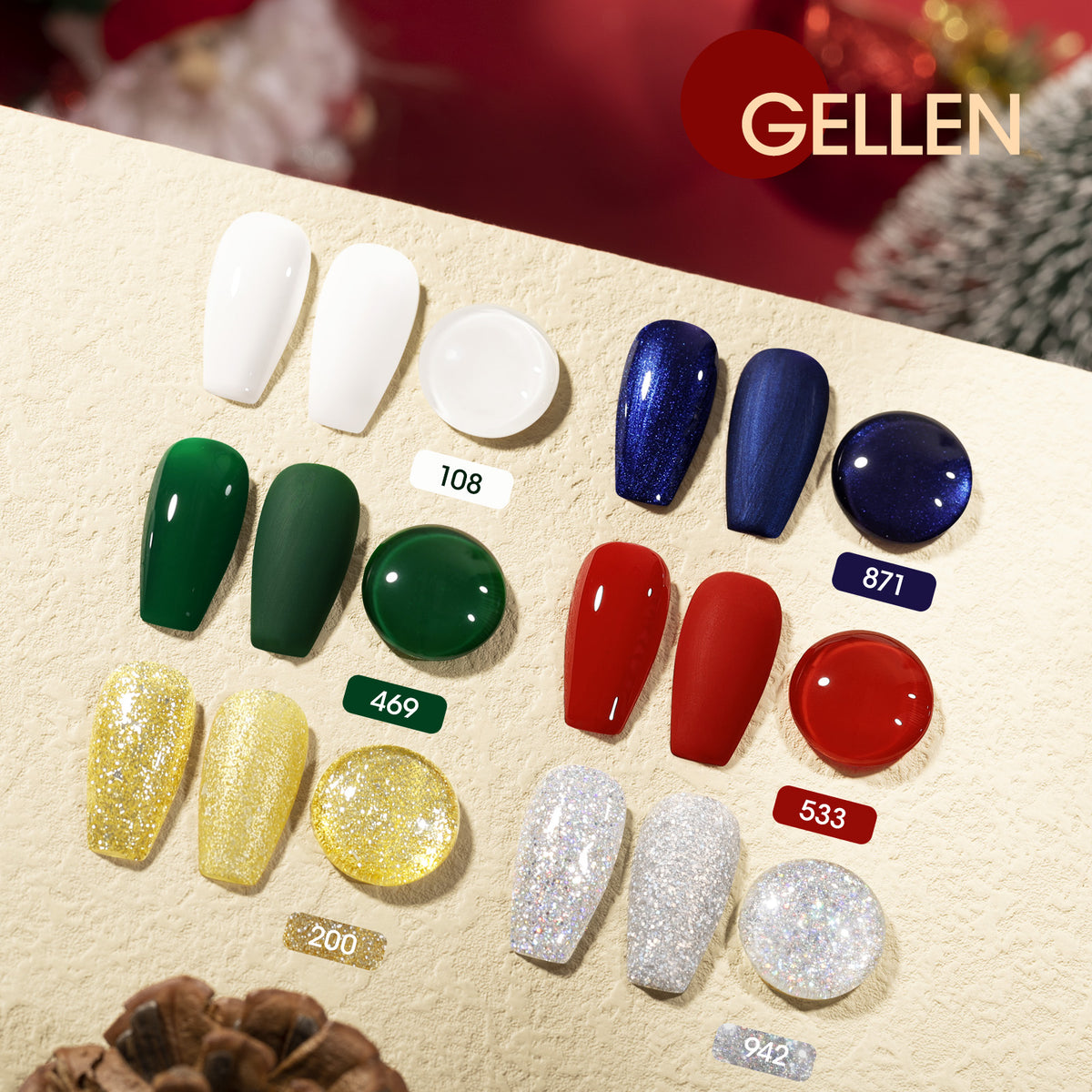 Winter Bliss 6 Colors Gel Nail Polish Christmas Set 10ml