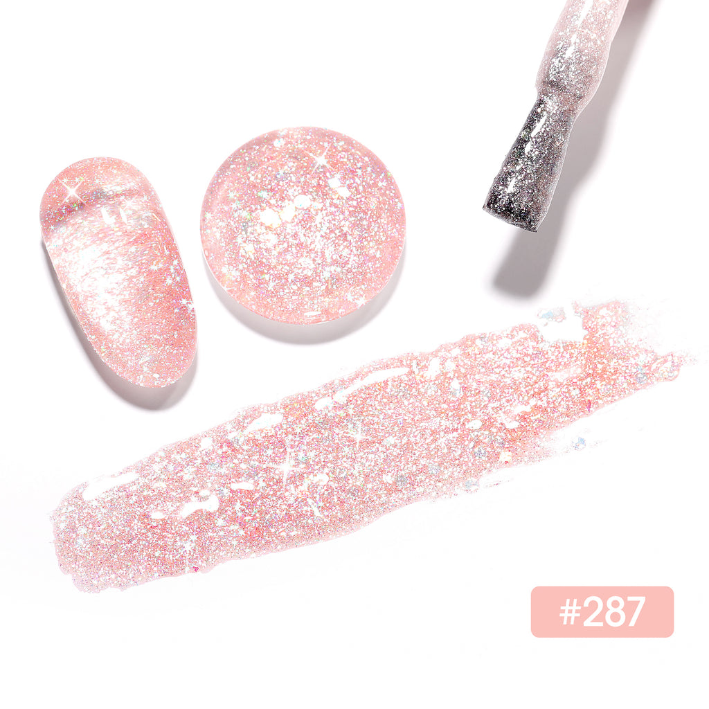 #287 Sheer Pink Glitter Gel Nail Polish 18ml
