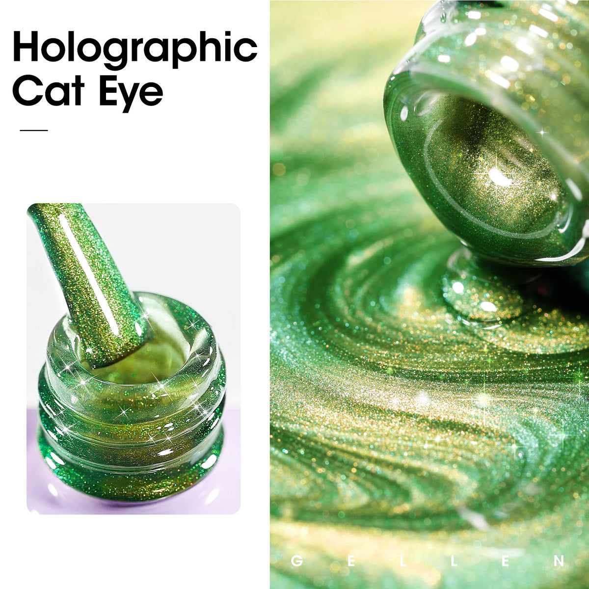 1018 Green Cat Eye Gel Nail Polish 18ml