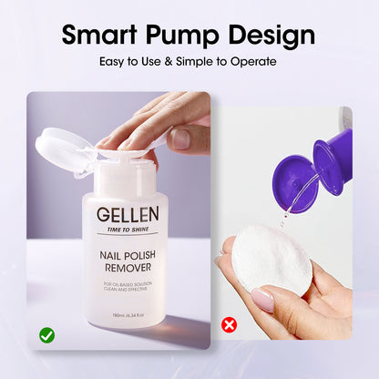 Gellen Nail Polish Remover with Pump, 180ml