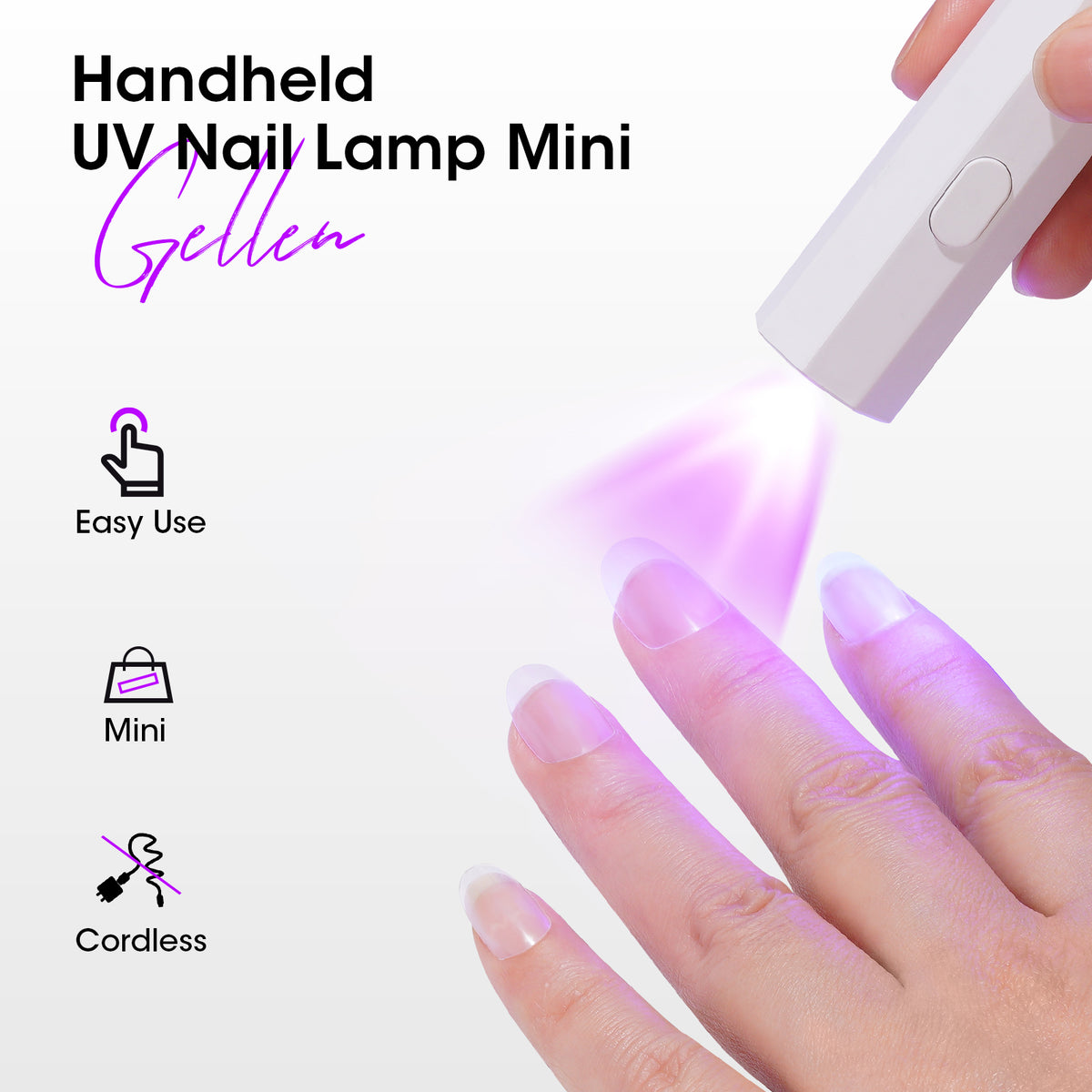 Mini UV Nail Lamp - Portable Cordless Rechargeable