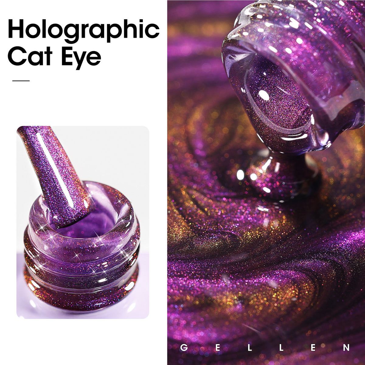 1016 Purple Cat Eye Gel Nail Polish 18ml