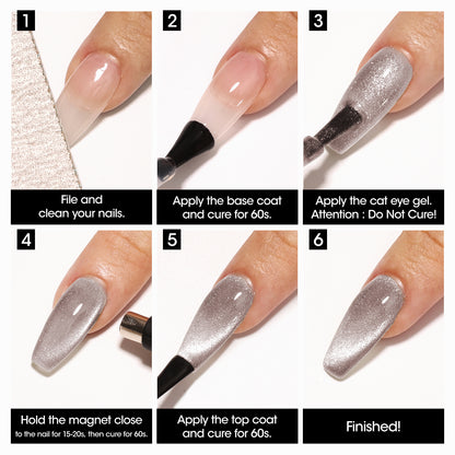 Gellen Cat Eye Gel Nail Polish Set, 6pcs