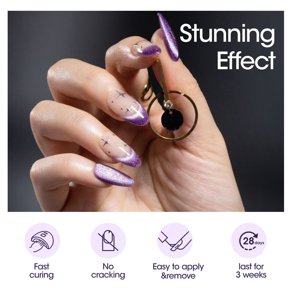 M138 Purple Cat Eye Gel Nail Polish 18ml