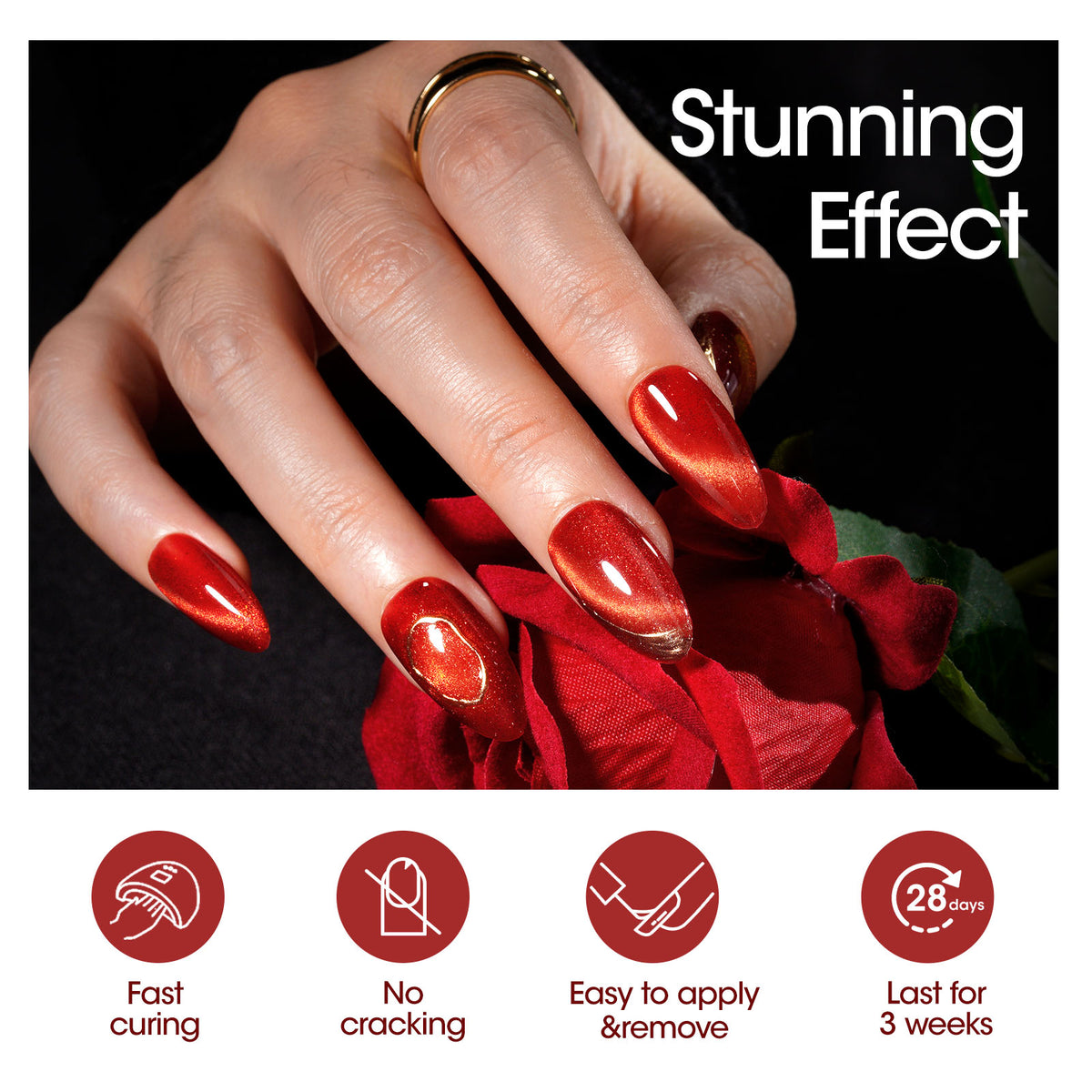 M505 Red Cat Eye Gel Polish 18ml