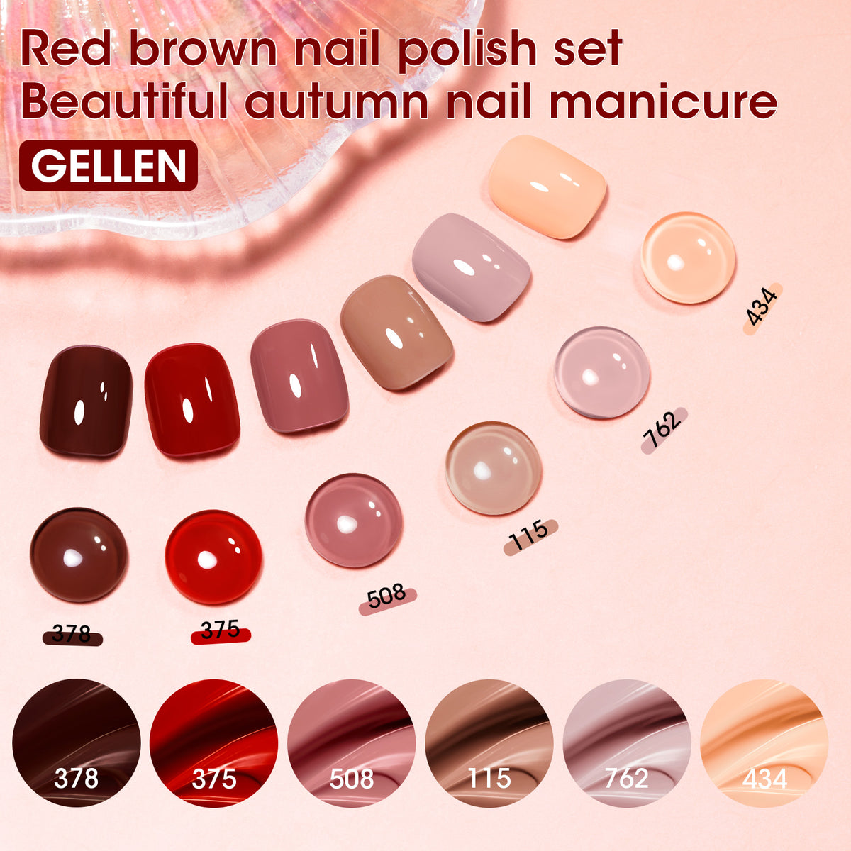 Velvet Rose 6 Colors Nail Polish Set 10ml