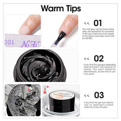 Solid Nail Glue Gel Kit with UV Light