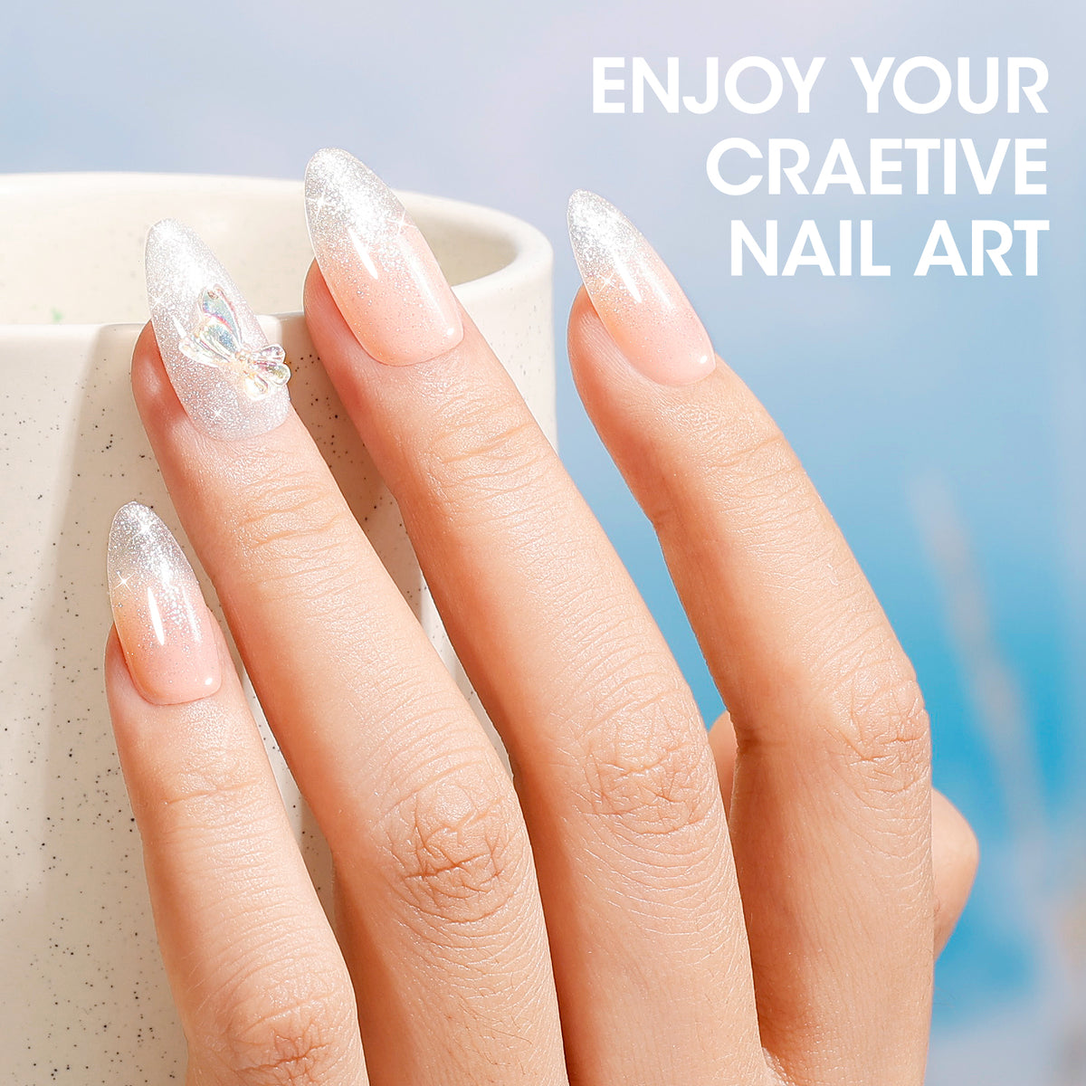 #810 Jelly Glitter White Gel Nail Polish 18ml